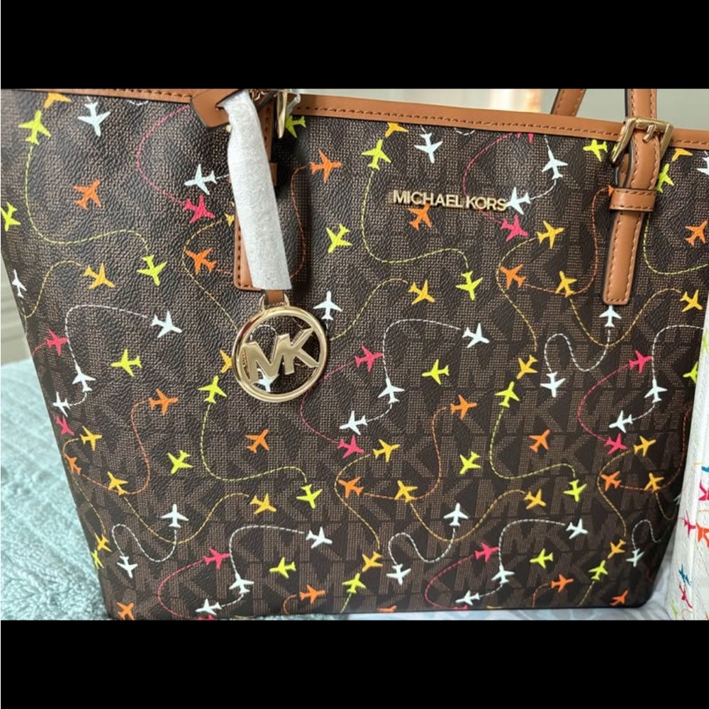 Michael Kors Brown Multicolor Tote Bag